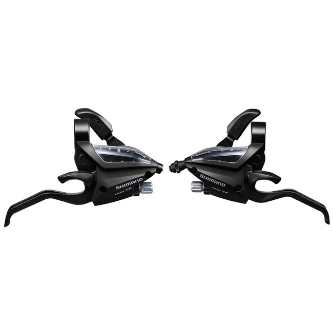 SHIFT/BRAKE LEVER SET, ST-EF500-2A, 2X7SPEED, EZ-FIRE PLUS, 2F-ALLOY, FOR V-BRAKE, STD SL (SP41) & BL CBL (BLACK), BLACK